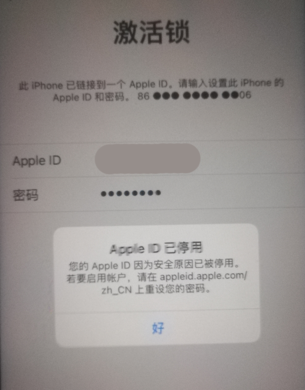 寿光苹果手机维修分享iPhone 12 出现提示“Apple ID 已停用”怎么办 